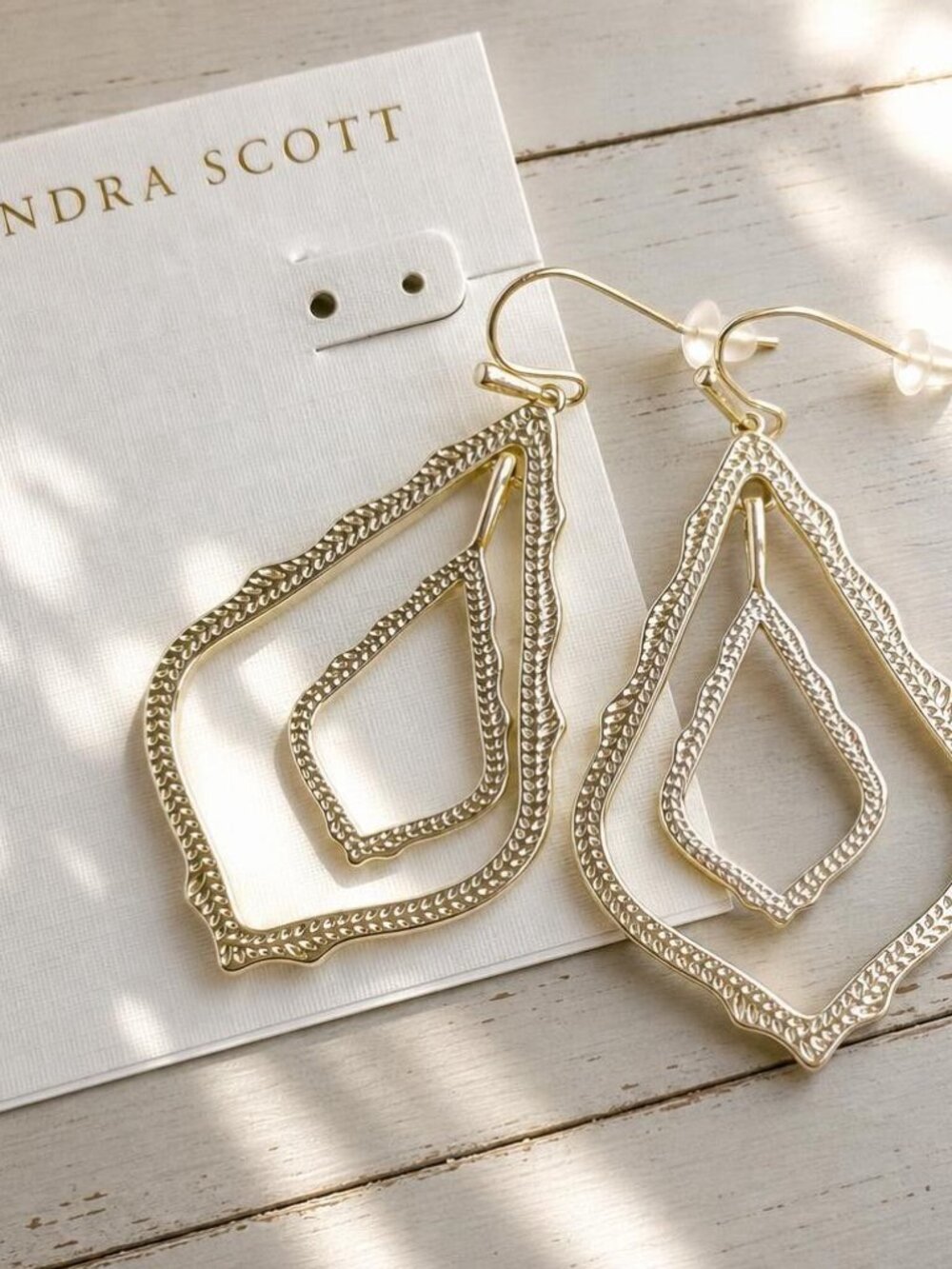 Kendra Scott Simon Gold Drop Earrings - Picture 2 of 2